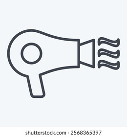 Icon Hair Dryer. related to Air symbol. line style. simple design editable