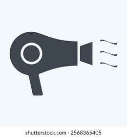 Icon Hair Dryer. related to Air symbol. glyph style. simple design editable