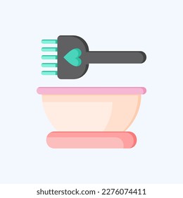 Icon Hair Dye. related to Barbershop symbol. Blue Eyes Style. Beauty Saloon. simple illustration