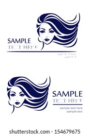 Icon hair, girl's face, vector logo design