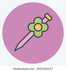 Icon Hair Pin. related to Jewelry symbol. color mate style. simple design editable. simple illustration