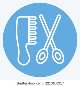 Icon Hair Salon. suitable for Barbershop symbol. blue eyes style. simple design editable. design template vector. simple illustration