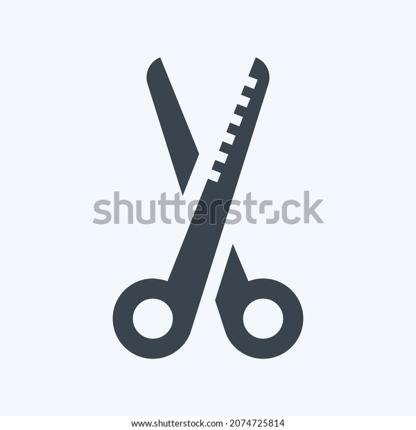 Icon Hair Scissor -\
Glyph Style - Simple illustration, Editable stroke, Design template\
vector, Good for prints, posters, advertisements, announcements,\
info graphics, etc.