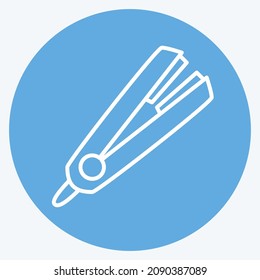 Icon Hair Straightener - Blue Eyes Style - Simple illustration,Editable stroke,Design template vector, Good for prints, posters, advertisements, announcements, info graphics, etc.
