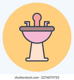 Icon Hair Wash Sink. related to Barbershop symbol. Beauty Saloon. simple illustration