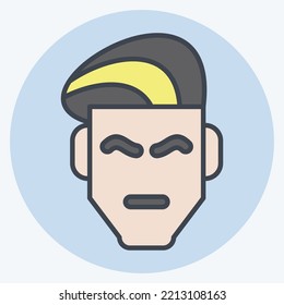 Icon Haircut. suitable for Barbershop symbol. color mate style. simple design editable. design template vector. simple illustration