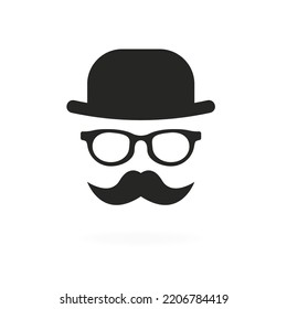 Icon for hairdressers, a man with a mustache. Vector illustration