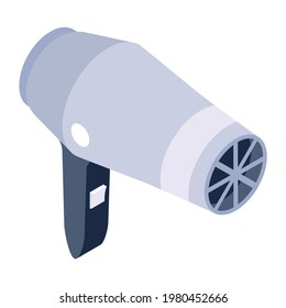 Icon Of Hairdryer In Isometric Vector Design 