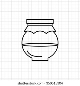 Icon Of Half Full Jar With Paper Cover