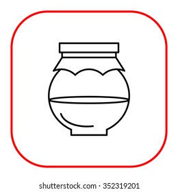 Icon of half full jar with paper cover