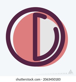 Icon Half Moon - MBE Syle - Simple illustration, Editable stroke, Design template vector, Good for prints, posters, advertisements, announcements, info graphics, etc.
