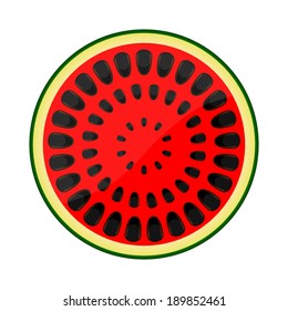 icon half of watermelon on white background