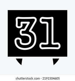 Icon Halloween Date. suitable for Halloween symbol. glyph style. simple design editable. design template vector. simple illustration