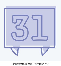 Icon Halloween Date. suitable for Halloween symbol. two tone style. simple design editable. design template vector. simple illustration