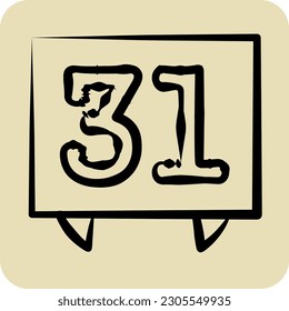 Icon Halloween Date. suitable for Halloween symbol. hand drawn style. simple design editable. design template