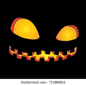 Icon Halloween Face Pumpkin.Vector Illustration.