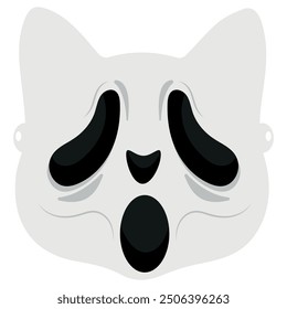 icon for the Halloween holiday mask in the form of a cat from the movie Scream, vector