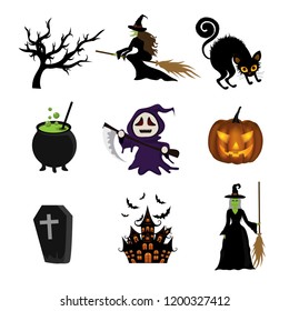 icon Halloween on white background, illustration Vector