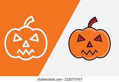 Icon Halloween pack Outline style and color full glyph style, illustration style. easy to use and editable color.