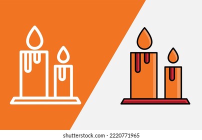 Icon Halloween pack Outline style and color full glyph style, illustration style. easy to use and editable color.