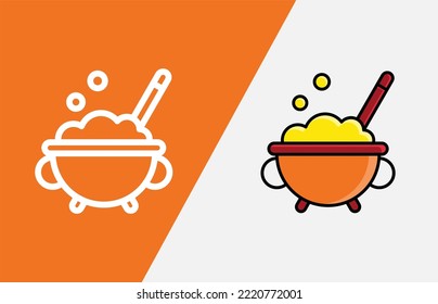 Icon Halloween pack Outline style and color full glyph style, illustration style. easy to use and editable color.