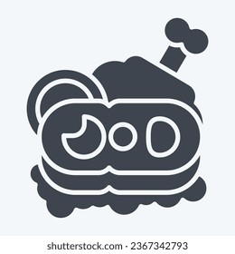 Icon Ham. related to Breakfast symbol. glyph style. simple design editable. simple illustration