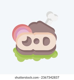 Icon Ham. related to Breakfast symbol. flat style. simple design editable. simple illustration