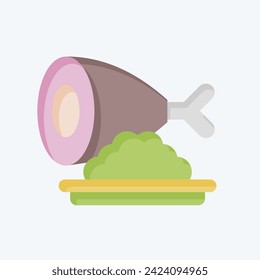 Icon Ham. related to Fast Food symbol. flat style. simple design editable. simple illustration
