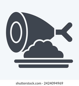 Icon Ham. related to Fast Food symbol. glyph style. simple design editable. simple illustration