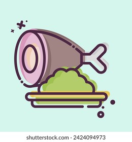 Icon Ham. related to Fast Food symbol. MBE style. simple design editable. simple illustration