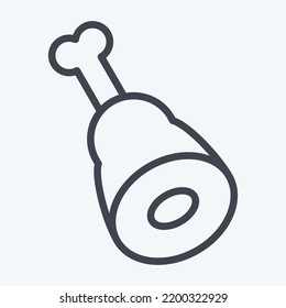Icono Ham. adecuado para el símbolo educativo. estilo de línea. diseño simple editable. vector de plantilla de diseño. ilustración simple