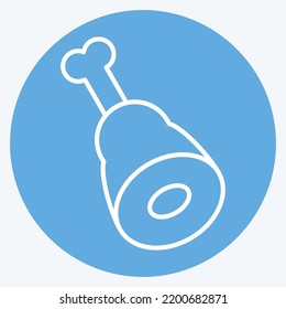 Icono Ham. adecuado para el símbolo educativo. estilo ojos azules. diseño simple editable. vector de plantilla de diseño. ilustración simple