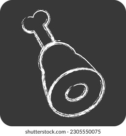 Icon Ham. geeignet für Bildungs-Symbol. Kreideart. einfaches Design bearbeitbar. Designvorlagenvektor