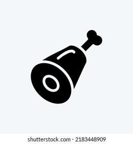 Icon Ham. suitable for Meat. glyph style. simple design editable. design template vector. simple illustration