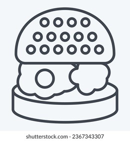 Icon Hamburger. related to Breakfast symbol. line style. simple design editable. simple illustration