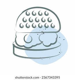 Icon Hamburger. related to Breakfast symbol. Color Spot Style. simple design editable. simple illustration