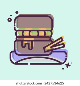 Icon Hamburger. related to Picnic symbol. MBE style. simple design editable. simple illustration