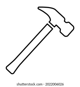 The icon is a hammer. Construction tool for driving nails. Vector illustration for design and web isolated on a white background.
