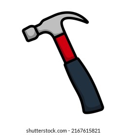 Icono De Martillo. Contorno de negrita editable con diseño de relleno de color. Ilustración vectorial.