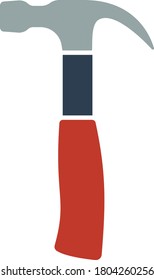 Icon Of Hammer. Flat Color Design. Vector Illustration.