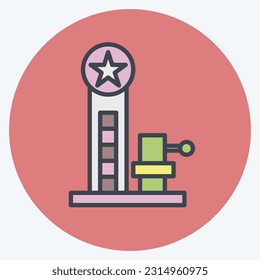 Icon Hammer Game. related to Amusement Park symbol. color mate style. simple design editable. simple illustration