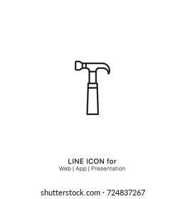 Icon hammer graphic design single icon vector