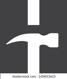 Icon with Hammer Inside Letter H