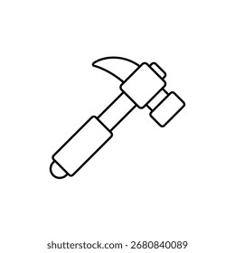 Symbol ein Hammer einzeln auf sauberem Hintergrund.