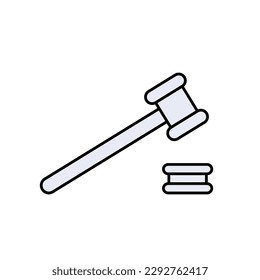 Icon Hammer of Law. Courts, Justice. Final Decision  Illustration. Applied as Trendy Symbol for Design Elements, Websites, Presentation and Application - Vector. 