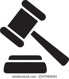 icon, hammer, law, gavel, court, justice, judgement, auction, judge, gavel icon silhouette vector style