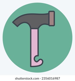 Icon Hammer. related to Camping symbol. color mate style. simple design editable. simple illustration