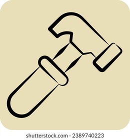 Icon Hammer. related to Carpentry symbol. hand drawn style. simple design editable. simple illustration