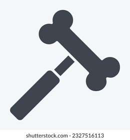 Icon Hammer. related to Orthopedic symbol. glyph style. simple design editable. simple illustration