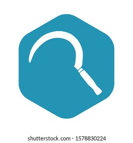 Icon the hammer. Short handle tool for grass mowing grass gathering and garden work. Vector illustration isolated on white background for design and web.